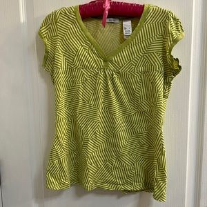 Liz&co striped green shirt. Y2K. Size Small